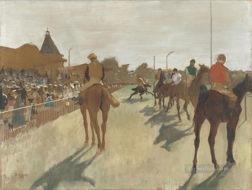 Caballos de carreras frente a la tribuna Edgar Degas Pintura al óleo